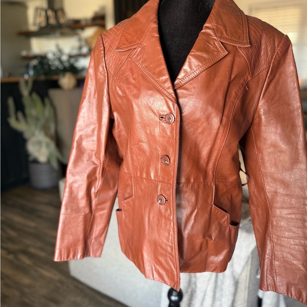 Miss Simone Women's Brown Genuine Leather Jacket